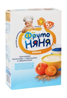 ФрутоНяня 200 г. Каша гречневая молочная с персиком и абрикосом ...
