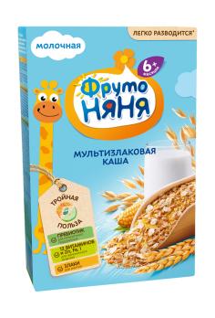 ФрутоНяня 200 г. Каша мультизлаковая молочная быстрорастворимая, обогащ ...