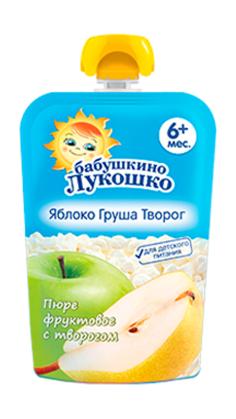 ПАУЧ пюре "Бабушкино лукошко" 90 г. ДЕСЕРТ Творожный 'Яблоко Груша ...