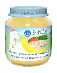 Пюре Бибиколь Мюсли с бананом, ананасом и йогуртом, 125 г.: 89 ...