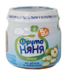 Пюре ФРУТОНЯНЯ Яблоко, кабачок 80гр: 29 ₽, артикул № 78945230 ...