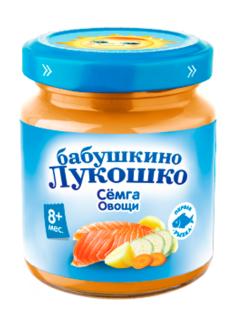 Пюре Бабушкино лукошко рагу овощное с сёмгой: 70 ₽, артикул № 79049410 ...